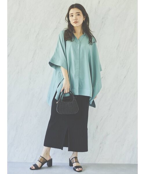 COTORICA（コトリカ）の「スクエアシャツポンチョ（シャツ/ブラウス・レディース・ブラック/オフホワイト/グリーン/その他1・FREE）」の19枚目の写真