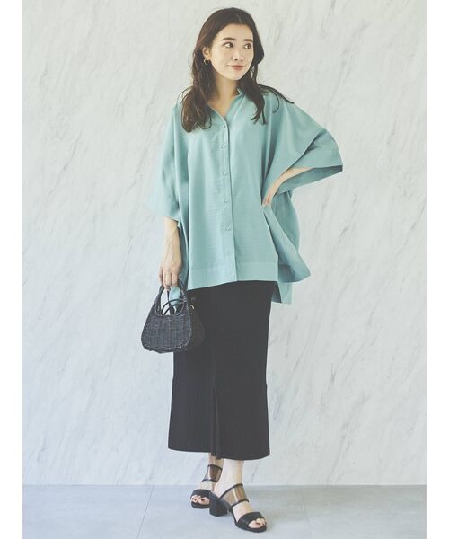 COTORICA（コトリカ）の「スクエアシャツポンチョ（シャツ/ブラウス・レディース・ブラック/オフホワイト/グリーン/その他1・FREE）」の10枚目の写真