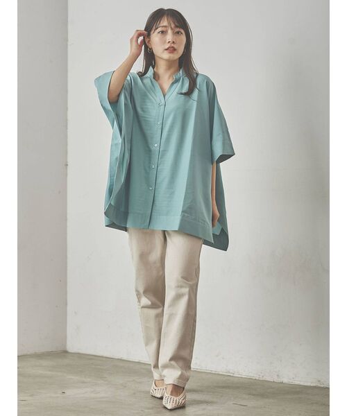 COTORICA（コトリカ）の「スクエアシャツポンチョ（シャツ/ブラウス・レディース・ブラック/オフホワイト/グリーン/その他1・FREE）」の6枚目の写真