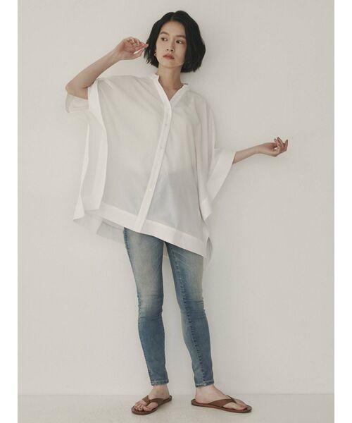 COTORICA（コトリカ）の「スクエアシャツポンチョ（シャツ/ブラウス・レディース・ブラック/オフホワイト/グリーン/その他1・FREE）」の16枚目の写真