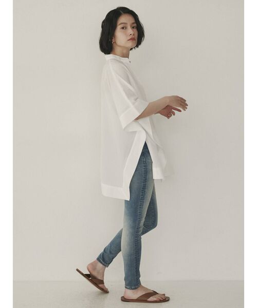 COTORICA（コトリカ）の「スクエアシャツポンチョ（シャツ/ブラウス・レディース・ブラック/オフホワイト/グリーン/その他1・FREE）」の7枚目の写真