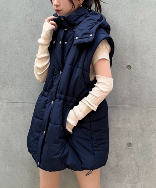 one after another NICE CLAUP（ワンアフターアナザーナイスクラップ）の「マルチWAYロングダウンコート（ダウンジャケット/コート・レディース・ブラック/ネイビー/オフホワイト/モカ/ブラウン・FREE）」の13枚目の写真