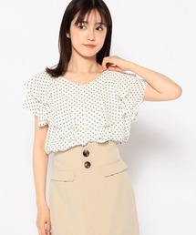 MISCH MASCH | ラッフル袖カバーリングドットブラウス(シャツ/ブラウス)