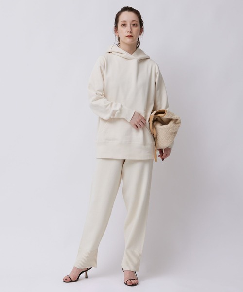 BABYLONE（バビロン）の「BABYLONE / シルケット裏毛パーカー（パーカー・レディース・グレー/アイボリー・フリー）」の3枚目の写真