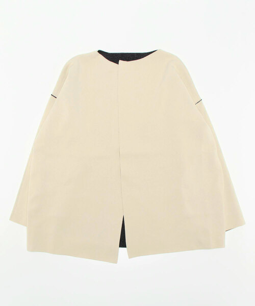 Q（キュー）の「Wフェイスリバーニットガウン（その他アウター・レディース・チャコールグレー/アイボリー・MEDIUM）」の3枚目の写真