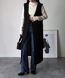 Riberry | リネンライクサイドベルトロングジレ/ベスト(ベスト)