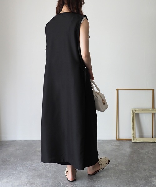 Riberry（リベリー）の「サイドベルトロングジレ/ベスト（ベスト・レディース・ブラック/ベージュ・FREE）」の7枚目の写真