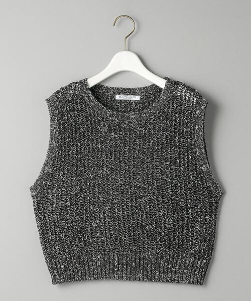 BEAUTY&amp;YOUTH UNITED ARROWS - 6MIX CTN DRIPPING T &amp; ENFOLD ニット BEAUTY&YOUTH UNITED ARROWS｜クランチー グリッド ニット
