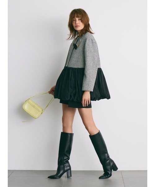 CELFORD タフタコンビツイードブルゾン ホワイト CELFORD（セルフォード）の「タフタコンビツイードブルゾン