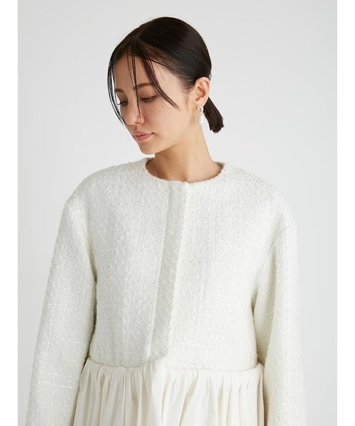 CELFORD タフタコンビツイードブルゾン ホワイト CELFORD（セルフォード）の「タフタコンビツイードブルゾン（その他