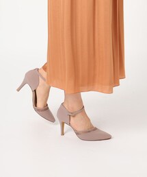 【日本製】ロングセラーシースルーレースストラップパンプス