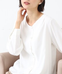DRESKIP | 【洗える】パール調ボタンブラウス(シャツ/ブラウス)