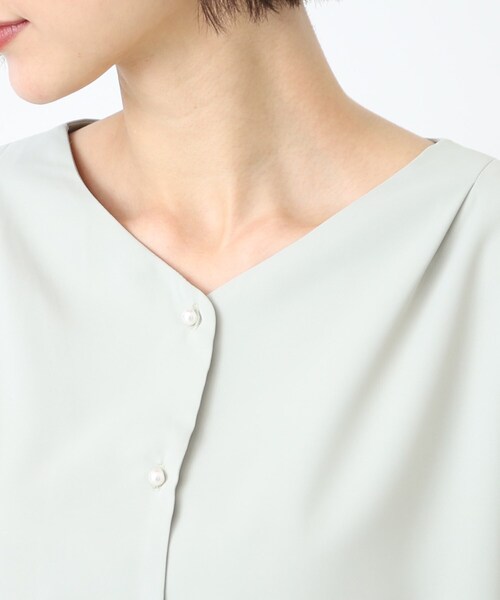 DRESKIP（ドレスキップ）の「◆【洗える】パール調ボタンブラウス（シャツ/ブラウス・レディース・ブラック/オフホワイト/イエロー/ライトグリーン・02/03/04）」の9枚目の写真