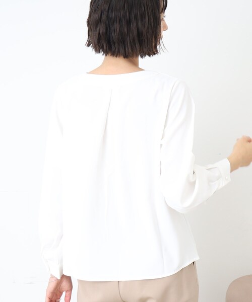 DRESKIP（ドレスキップ）の「◆【洗える】パール調ボタンブラウス（シャツ/ブラウス・レディース・ブラック/オフホワイト/イエロー/ライトグリーン・02/03/04）」の21枚目の写真