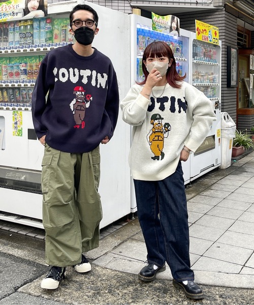CPCM（シーピーシーエム）の「イラストジャガードニット（ニット/セーター・メンズ・アイボリー/ネイビー・LARGE/MEDIUM）」の7枚目の写真