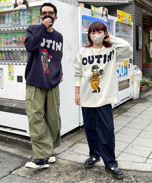 CPCM（シーピーシーエム）の「イラストジャガードニット（ニット/セーター・メンズ・アイボリー/ネイビー・LARGE/MEDIUM）」の6枚目の写真