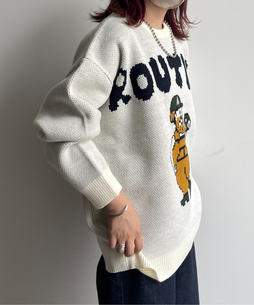 CPCM（シーピーシーエム）の「イラストジャガードニット（ニット/セーター・メンズ・アイボリー/ネイビー・LARGE/MEDIUM）」の10枚目の写真