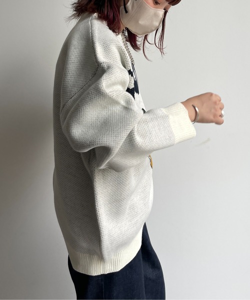 CPCM（シーピーシーエム）の「イラストジャガードニット（ニット/セーター・メンズ・アイボリー/ネイビー・LARGE/MEDIUM）」の12枚目の写真