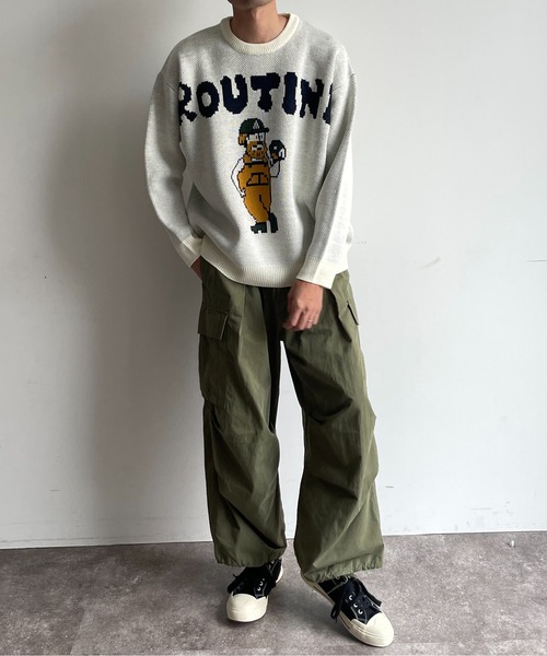 CPCM（シーピーシーエム）の「イラストジャガードニット（ニット/セーター・メンズ・アイボリー/ネイビー・LARGE/MEDIUM）」の22枚目の写真