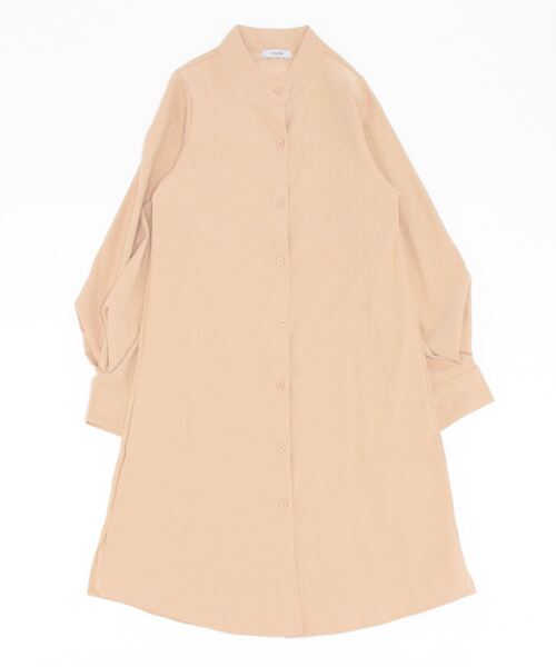 CLEA（クレア）の「ボリューム袖バンドカラーロングシャツ（シャツ/ブラウス・レディース・ホワイト/ベージュ/ダークブルー・FREE）」の2枚目の写真