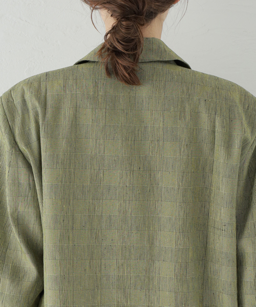 U by SPICK&SPAN（ユーバイスピックアンドスパン）の「【GANNI / ガニー】 Slub Check Suiting ジャケット（ブルゾン・レディース・ベージュ・FREE）」の10枚目の写真