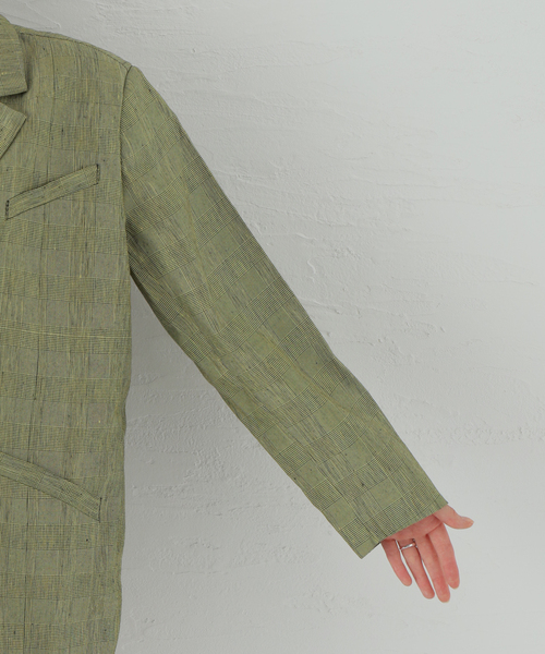 U by SPICK&SPAN（ユーバイスピックアンドスパン）の「【GANNI / ガニー】 Slub Check Suiting ジャケット（ブルゾン・レディース・ベージュ・FREE）」の11枚目の写真
