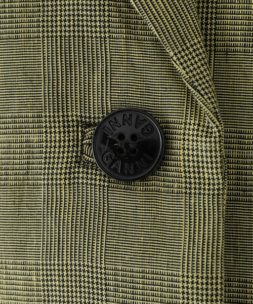 U by SPICK&SPAN（ユーバイスピックアンドスパン）の「【GANNI / ガニー】 Slub Check Suiting ジャケット（ブルゾン・レディース・ベージュ・FREE）」の15枚目の写真