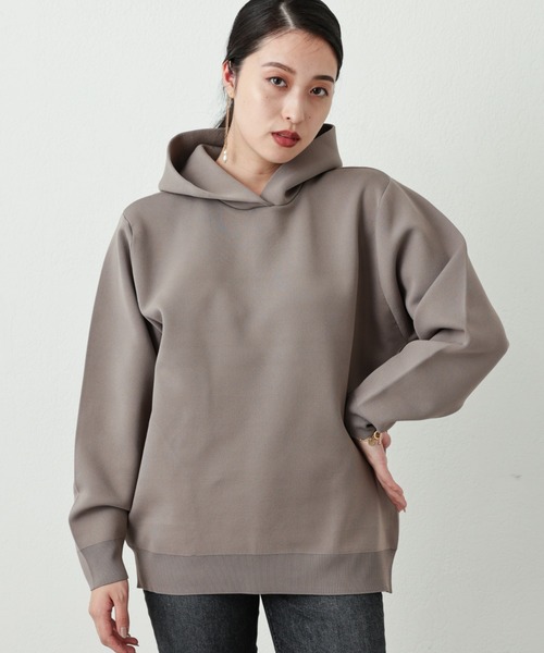 OUVRAGE CLASSE（ウヴラージュクラス）の「ニットパーカー（パーカー・レディース・ブラック/アイボリー/モカ・FREE）」の13枚目の写真