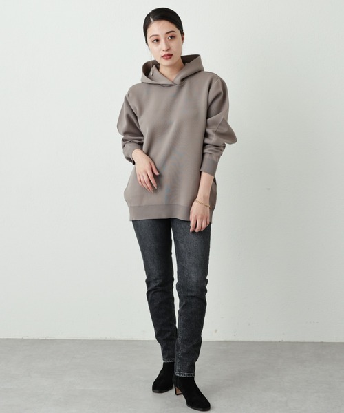 OUVRAGE CLASSE（ウヴラージュクラス）の「ニットパーカー（パーカー・レディース・ブラック/アイボリー/モカ・FREE）」の11枚目の写真