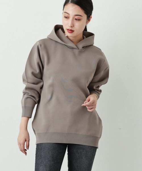 OUVRAGE CLASSE（ウヴラージュクラス）の「ニットパーカー（パーカー・レディース・ブラック/アイボリー/モカ・FREE）」の9枚目の写真