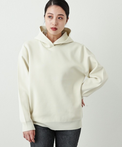 OUVRAGE CLASSE（ウヴラージュクラス）の「ニットパーカー（パーカー・レディース・ブラック/アイボリー/モカ・FREE）」の5枚目の写真