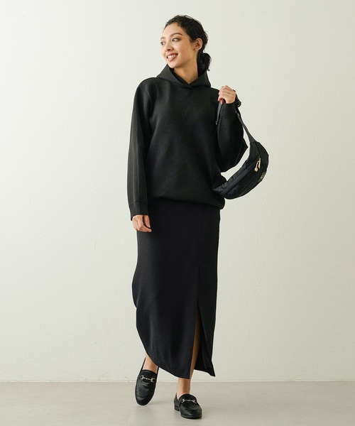 OUVRAGE CLASSE（ウヴラージュクラス）の「ニットパーカー（パーカー・レディース・ブラック/アイボリー/モカ・FREE）」の10枚目の写真