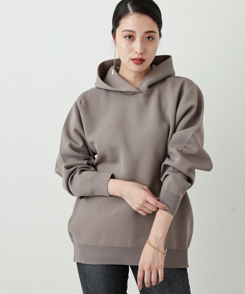 OUVRAGE CLASSE（ウヴラージュクラス）の「ニットパーカー（パーカー・レディース・ブラック/アイボリー/モカ・FREE）」の21枚目の写真