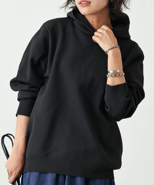 OUVRAGE CLASSE（ウヴラージュクラス）の「ニットパーカー（パーカー・レディース・ブラック/アイボリー/モカ・FREE）」の18枚目の写真