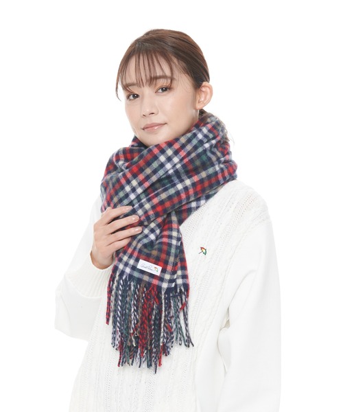 Arnold Palmer（アーノルドパーマー）の「ハウスチェック 大判マフラー（マフラー・レディース・ベージュ/ネイビー・F）」の18枚目の写真