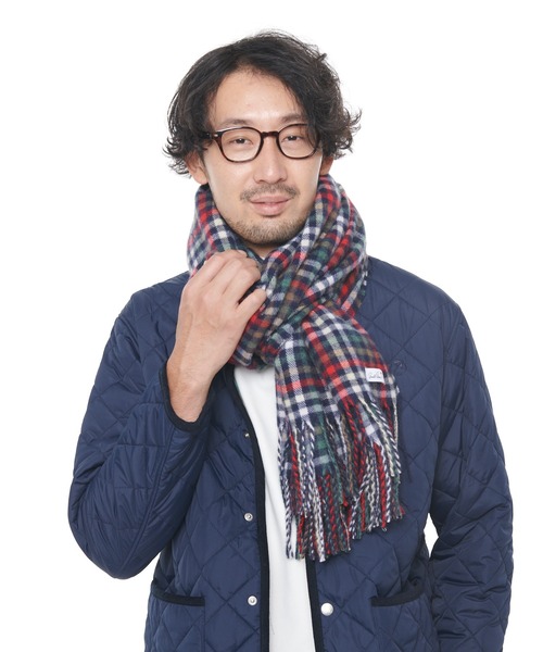 Arnold Palmer（アーノルドパーマー）の「ハウスチェック 大判マフラー（マフラー・レディース・ベージュ/ネイビー・F）」の17枚目の写真