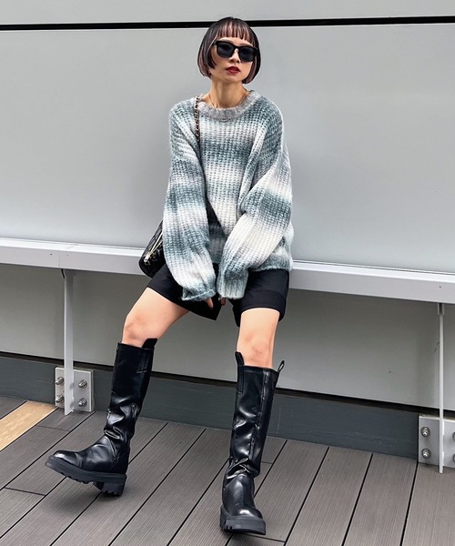PAGEBOY(ページボーイ)の「グラデーションクルーニット(ニット/セーター・レディース・ブラック系その他/グリーン系その他/ブルー系その他・FREE)」の18枚目の写真