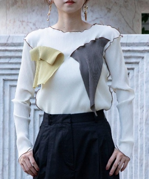 kotohayokozawa(コトハヨコザワ)の「kotohayokozawa Long sleeve top TD22A-P05(その他トップス・レディース・ホワイト/ライトグリーン/ブラック/パープル・FREE)」の2枚目の写真