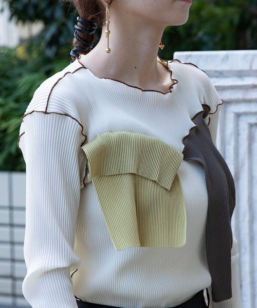 kotohayokozawa(コトハヨコザワ)の「kotohayokozawa Long sleeve top TD22A-P05(その他トップス・レディース・ホワイト/ライトグリーン/ブラック/パープル・FREE)」の9枚目の写真