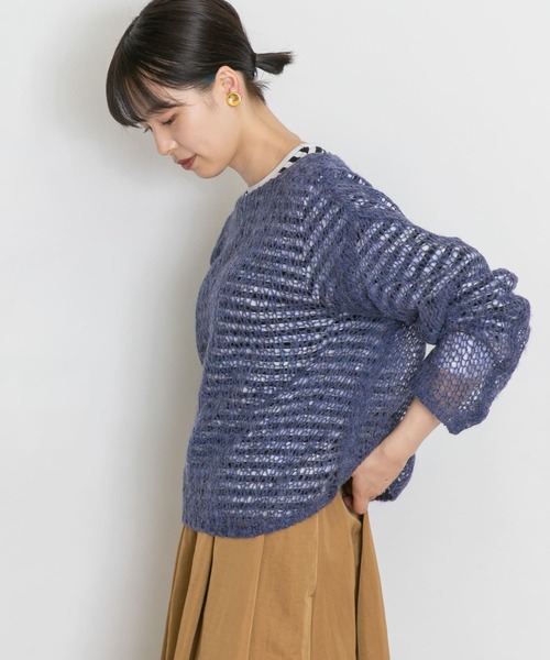 UR Lab.(アーバンリサーチラボ)の「透かし編みニット(ニット/セーター・レディース・グレー系その他/ブルー系その他/オレンジ系その他・FREE)」の2枚目の写真