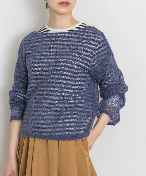 UR Lab.(アーバンリサーチラボ)の「透かし編みニット(ニット/セーター・レディース・グレー系その他/ブルー系その他/オレンジ系その他・FREE)」の7枚目の写真