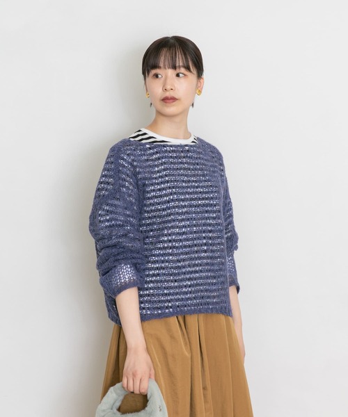 UR Lab.(アーバンリサーチラボ)の「透かし編みニット(ニット/セーター・レディース・グレー系その他/ブルー系その他/オレンジ系その他・FREE)」の8枚目の写真