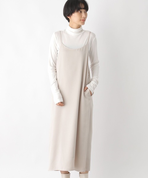 LEPSIM(レプシィム)の「細ひもキャミワンピース 165184(ワンピース・レディース・グレイッシュベージュ/ブラック・FREE)」の1枚目の写真