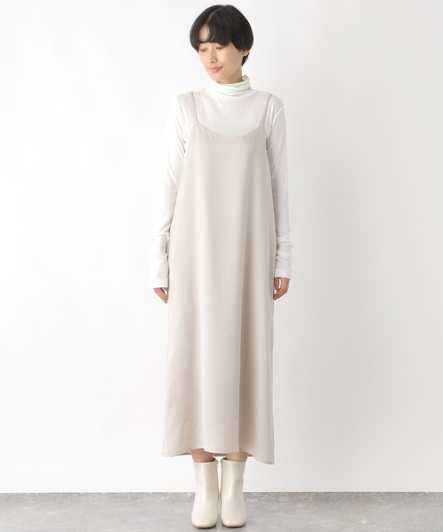 LEPSIM(レプシィム)の「細ひもキャミワンピース 165184(ワンピース・レディース・グレイッシュベージュ/ブラック・FREE)」の6枚目の写真