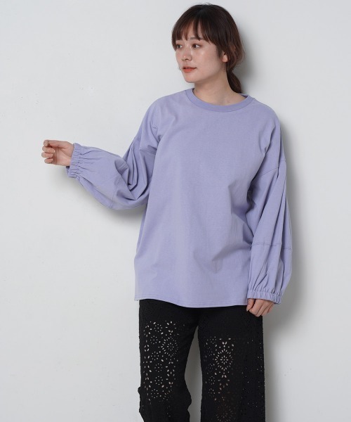 LUPILIEN(ルピリアン)の「ピーチ起毛袖ボリュームプルオーバー(Tシャツ/カットソー・レディース・ベージュ/パープル/オフホワイト・FREE)」の17枚目の写真