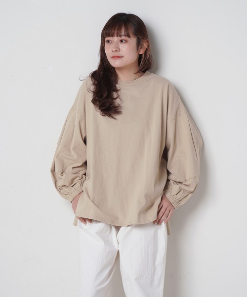 LUPILIEN(ルピリアン)の「ピーチ起毛袖ボリュームプルオーバー(Tシャツ/カットソー・レディース・ベージュ/パープル/オフホワイト・FREE)」の10枚目の写真