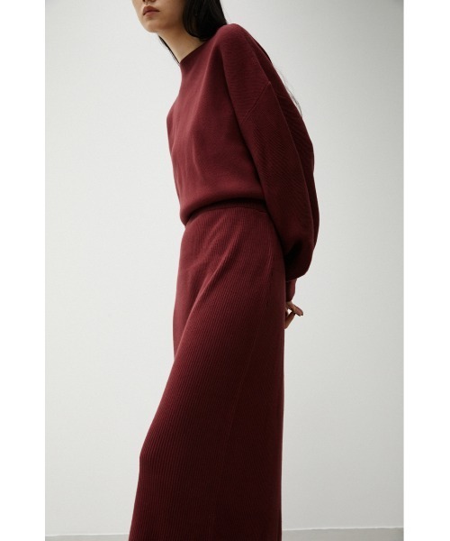 AZUL by moussy(アズールバイマウジー)の「BOTTLE NECK BLOUSING RIB OP/ボトルネックブラウジングリブワンピ(ワンピース・レディース・ボルドー/ブラック/ダークグリーン・SMALL/MEDIUM)」の1枚目の写真