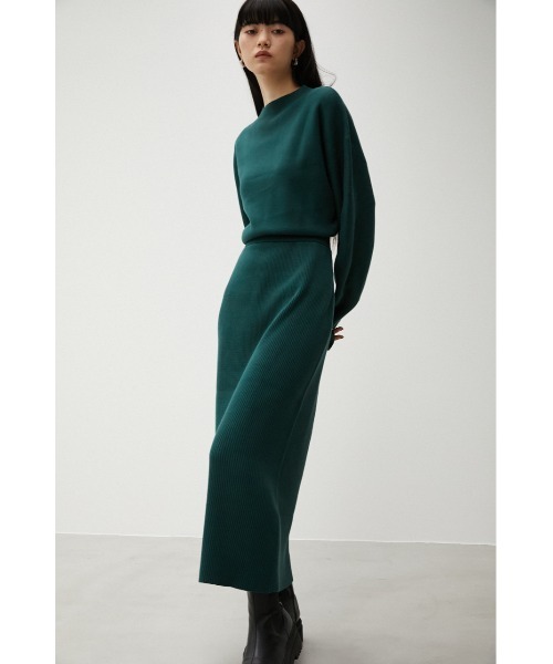 AZUL by moussy(アズールバイマウジー)の「BOTTLE NECK BLOUSING RIB OP/ボトルネックブラウジングリブワンピ(ワンピース・レディース・ボルドー/ブラック/ダークグリーン・SMALL/MEDIUM)」の14枚目の写真