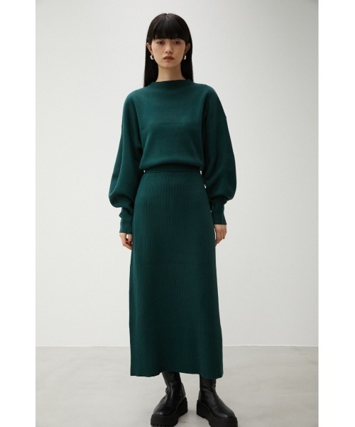 AZUL by moussy(アズールバイマウジー)の「BOTTLE NECK BLOUSING RIB OP/ボトルネックブラウジングリブワンピ(ワンピース・レディース・ボルドー/ブラック/ダークグリーン・SMALL/MEDIUM)」の16枚目の写真