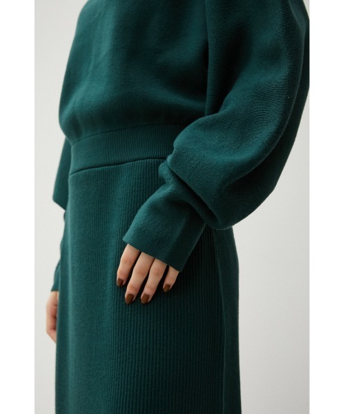 AZUL by moussy(アズールバイマウジー)の「BOTTLE NECK BLOUSING RIB OP/ボトルネックブラウジングリブワンピ(ワンピース・レディース・ボルドー/ブラック/ダークグリーン・SMALL/MEDIUM)」の20枚目の写真